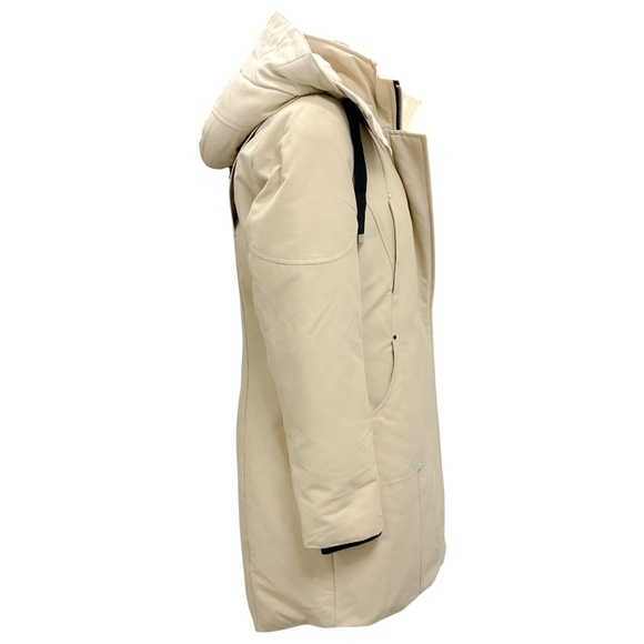 MOOSE KNUCKLES BEIGE SHEARLING TRIMMED DOWN PUFFER PARKA COAT - Picture 2 of 6